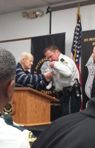  Courtesy James Previtera When Previtera was sworn in, former teacher Jim Royle pinned on his badge